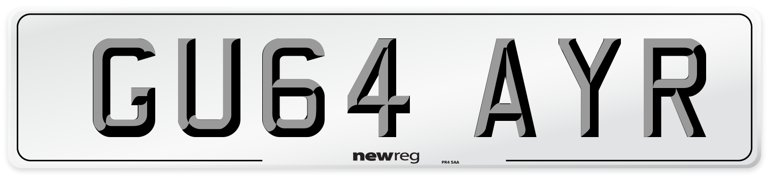 GU64 AYR Number Plate from New Reg